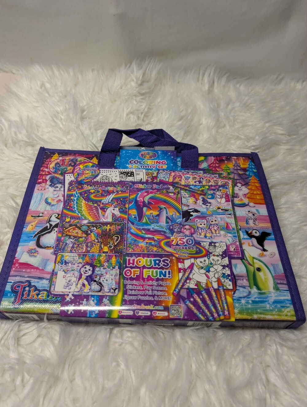 New Lisa Frank Purple Rainbow Coloring & Sticker Activity Kit